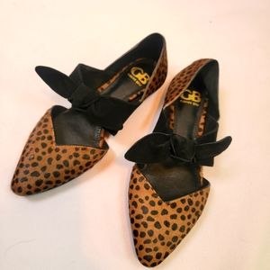 Gianni Bini leopard calf hair Ballet flats w/bow